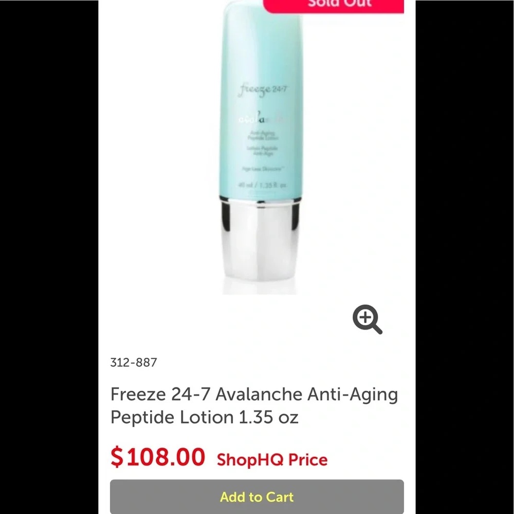 Sealed package of anti aging lotion retail 108